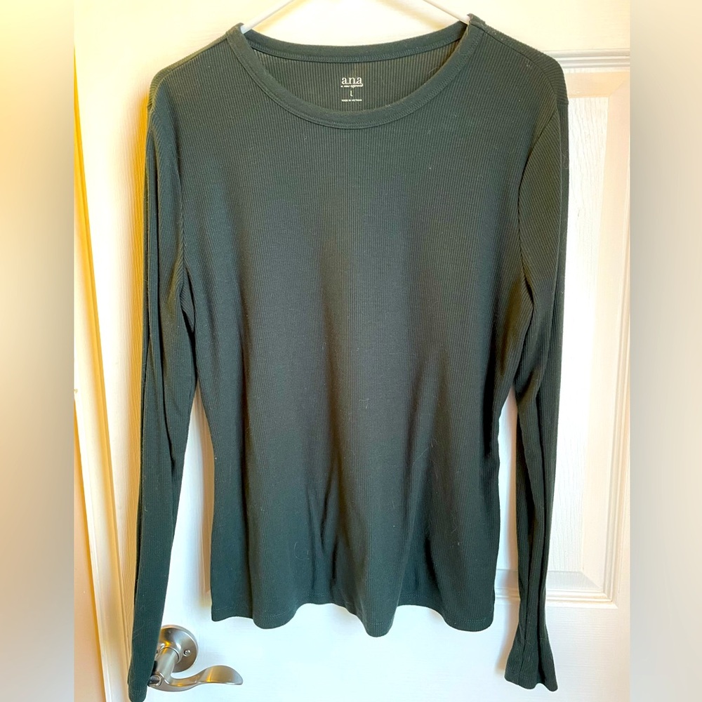 a.n.a. Ribbed emerald green long sleeve